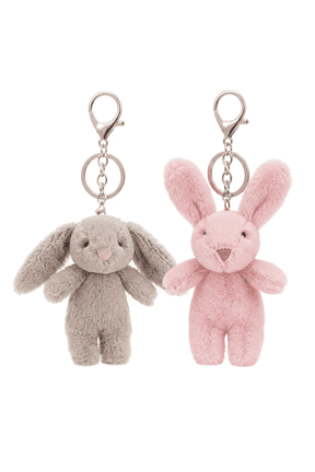 Bunny Plush Keychain Mini Rabbit Purse Charm Pendant for Backpacks, 3.5 Inch Small Fluffy Stuffed Animal Key Ring Bag Accessories Gift for Women