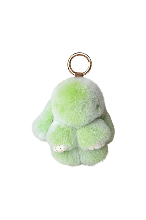 Bunny Plush Keychain key 6" Cute Chains for Women Plush Bag Charm Easter Basket Stuff Mother's Day Gifts Green