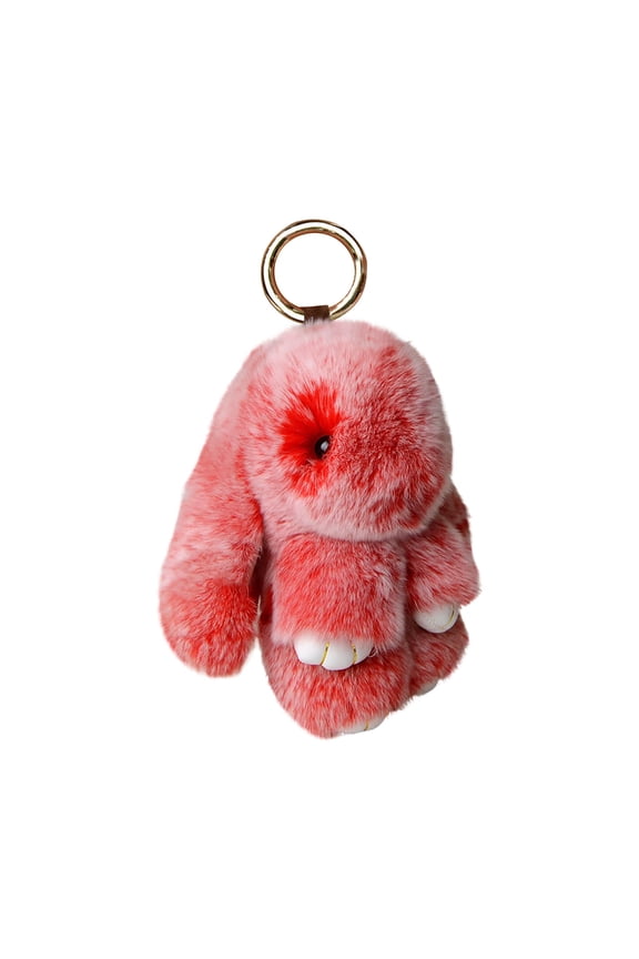 Bunny Plush Keychain key 6" Cute Chains for Women Plush Bag Charm Easter Basket Stuff Mother's Day Gifts Red