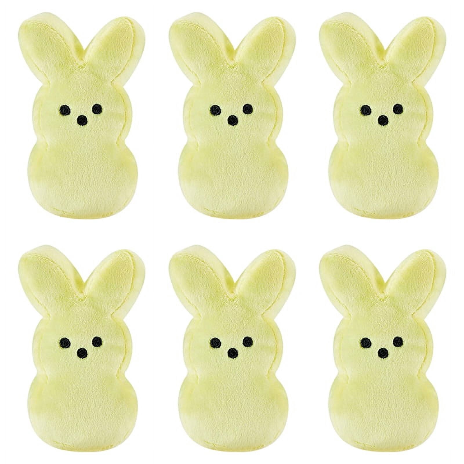 Easter Bunny Plush Toys 15cm/6inch Cute Peep Rabbit Stuffed Animal Tie Dyed Easter Decorations Indoor Easter Basket Stuffers Kids B1 15cm 6inch