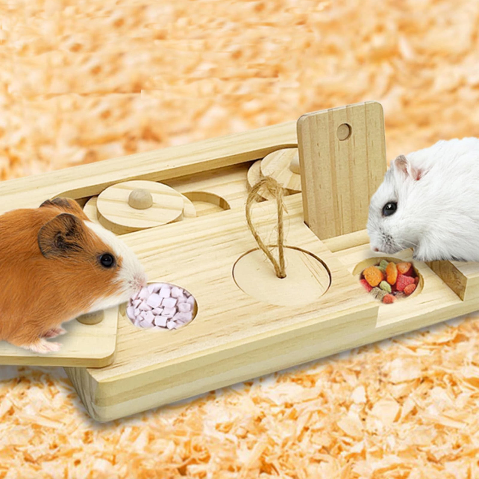 Bunny Puzzle Toy,Wooden Foraging Toy for Rabbits,Guinea Pigs,Hamsters ...