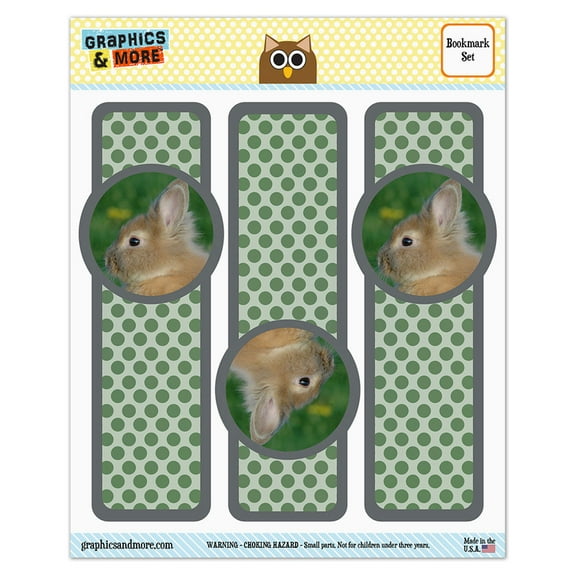 Bunny Rabbit Brown Tan Easter Glossy Laminated Bookmarks - Set of 3