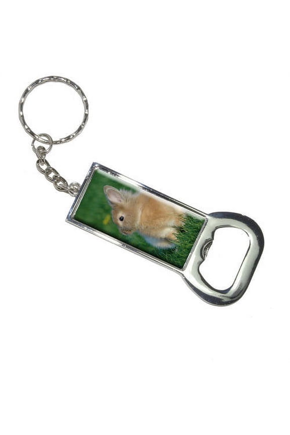 Bunny Rabbit Brown Tan Easter Keychain Bottle Bottlecap Opener