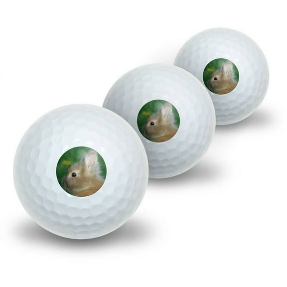 Bunny Rabbit Brown Tan Easter Novelty Golf Balls, 3pk