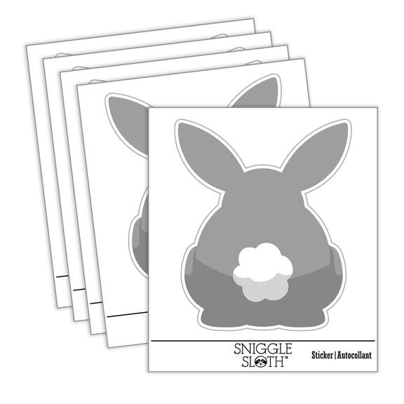 Bunny Rabbit Butt from Behind with Legs Easter Car Window Bumper Water Bottle Phone Tablet Laptop Waterproof Vinyl Decal Sticker Set 5-Pack - Gloss Finish - 4.0"