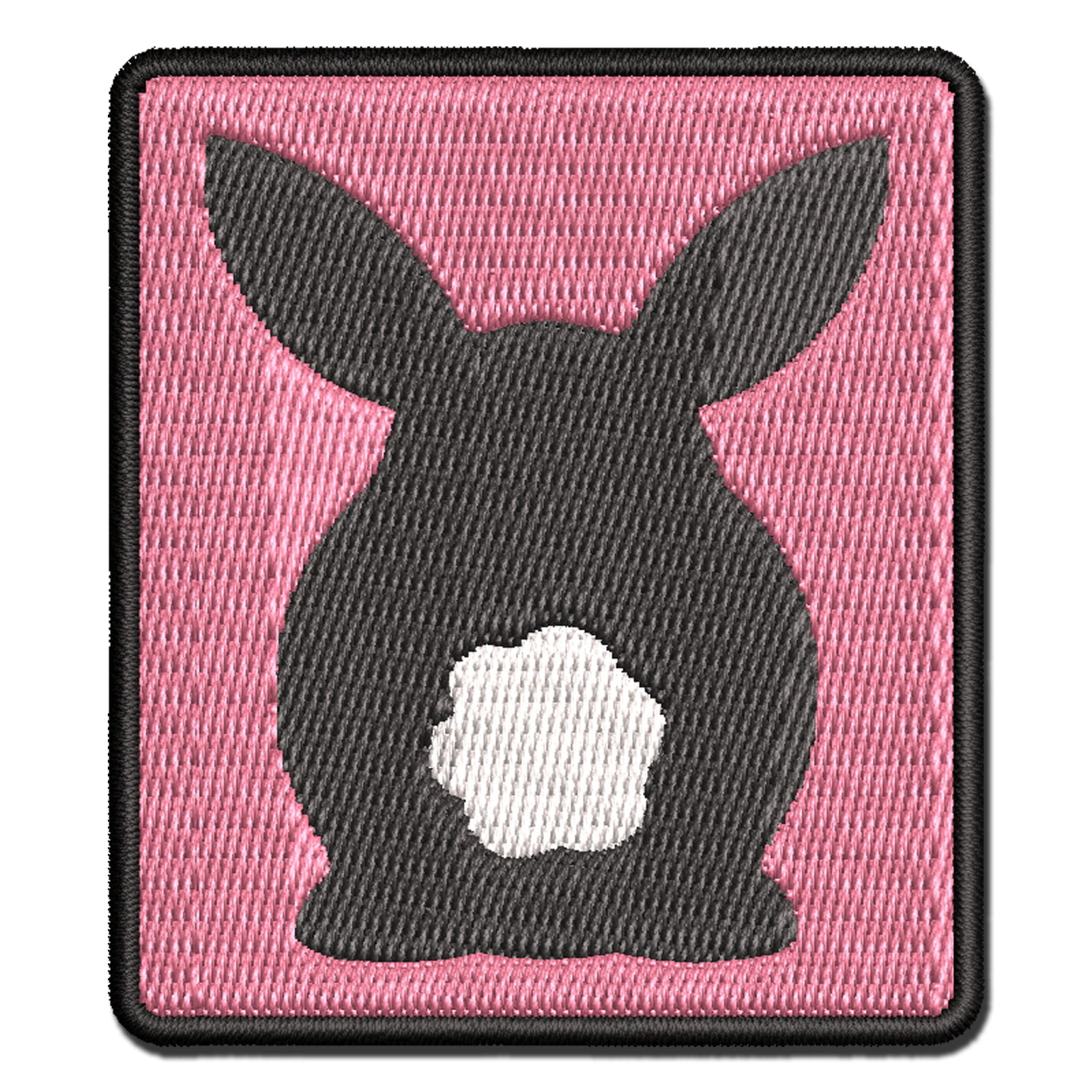 Bunny Rabbit Butt from Behind with Legs Easter Applique Multi-Color Embroidered Iron-On Patch - 3.5 Inch Large