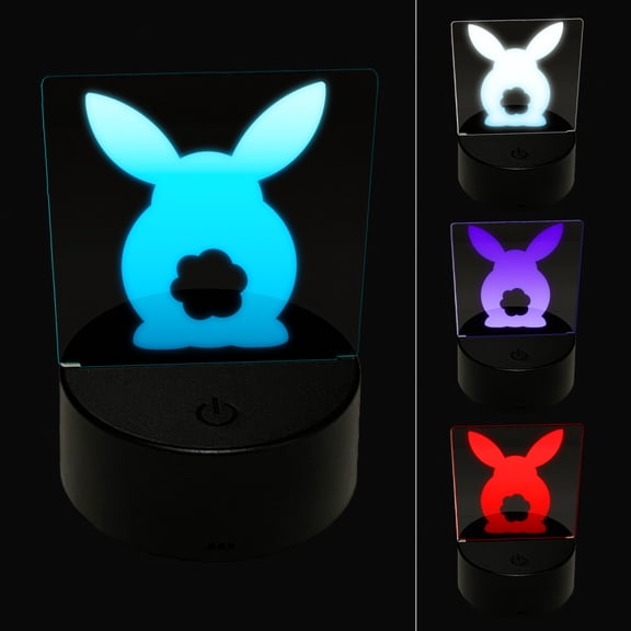 Bunny Rabbit Butt from Behind with Legs Easter LED Night Light Sign 3D Illusion Desk Nightstand Lamp