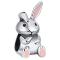 thumbnail image 1 of Bunny Rabbit Charm European Bead Sterling Silver Ginger Lyne Collection, 1 of 6