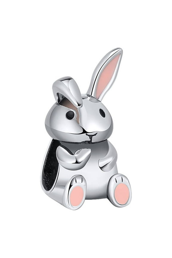 Bunny Rabbit Charm European Bead Sterling Silver Ginger Lyne Collection