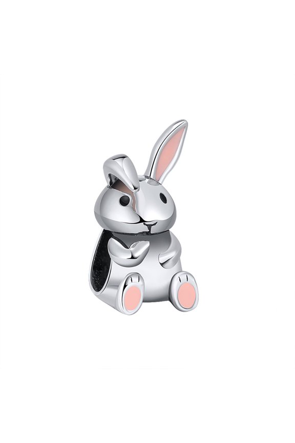 Bunny Rabbit Charm European Bead Sterling Silver Ginger Lyne Collection