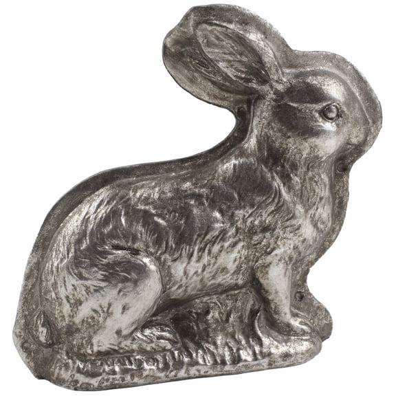 Bunny Rabbit Easter Faux Chocolate Candy Mold Silver Embossed