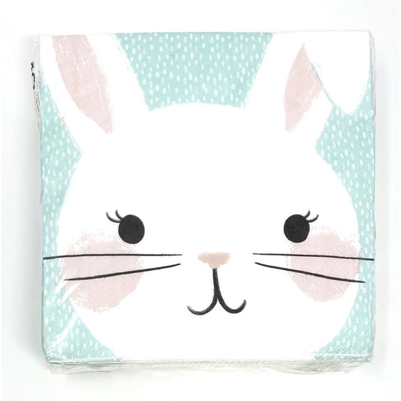 Bunny Rabbit Easter Large Disposable Party Napkins - Pack of 40