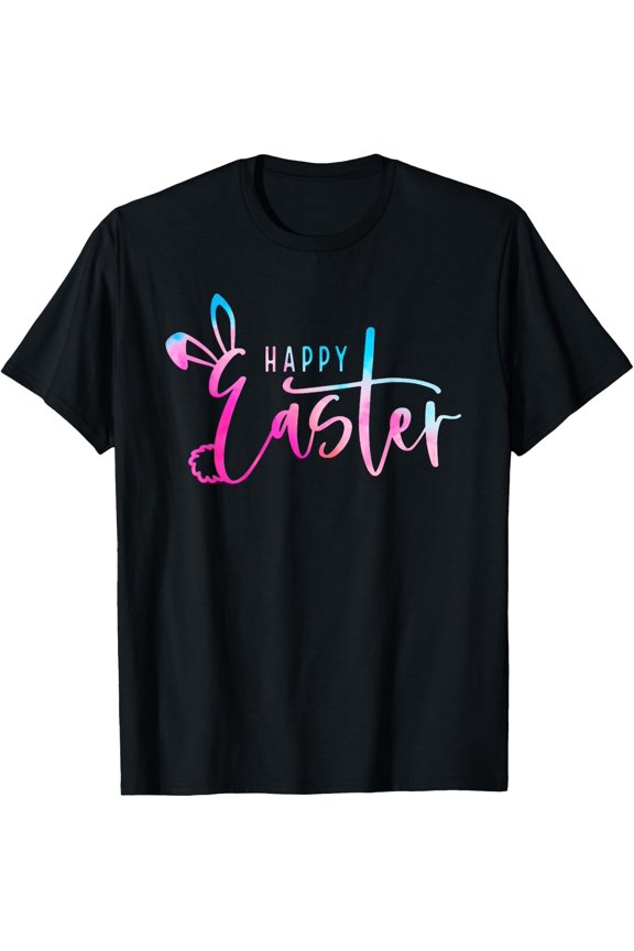 Bunny Rabbit Face Easter Day Women Girls tie dye T-Shirt