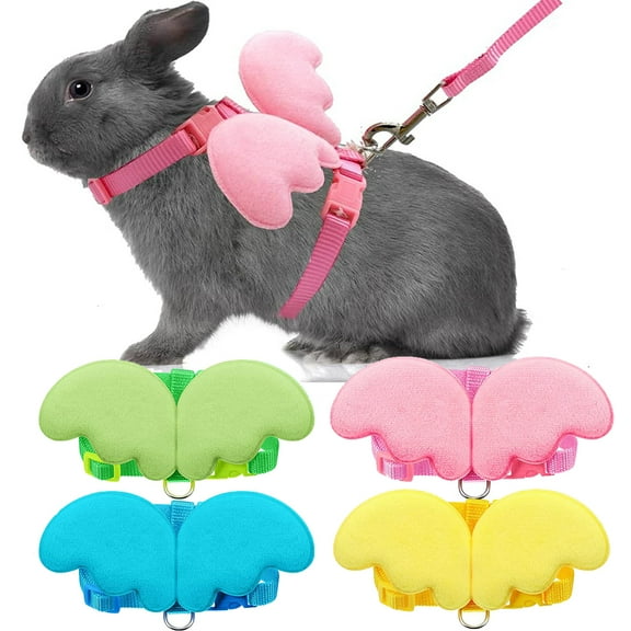 Bunny Rabbit Harness and Leash Set Adjustable Cute Vest Harness Leash Bunny Harness Lion Bunny Leash Rabbit Leash for Bunny Kitten Puppy Pig and Pet Animal