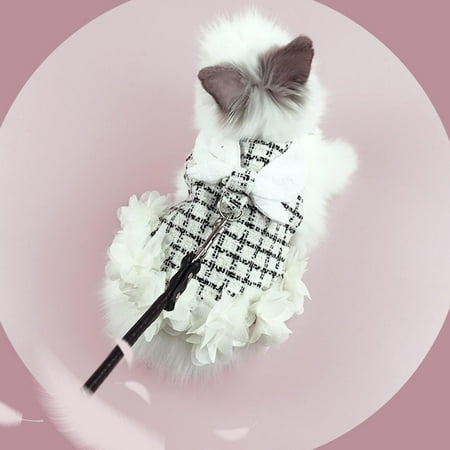 Bunny Rabbit Harness with Leash Cute Adjustable Bunny Vest Harness Guinea Pet Costume for Small Animal Rabbit Hedgehog Ferret Squirrel , Black