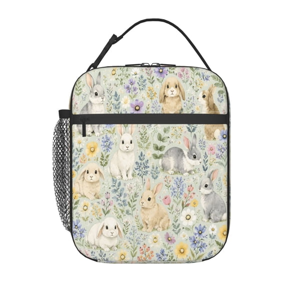 Bunny Rabbit Lunch Bag Reusable Thermal Lunch Tote with Handle for ...