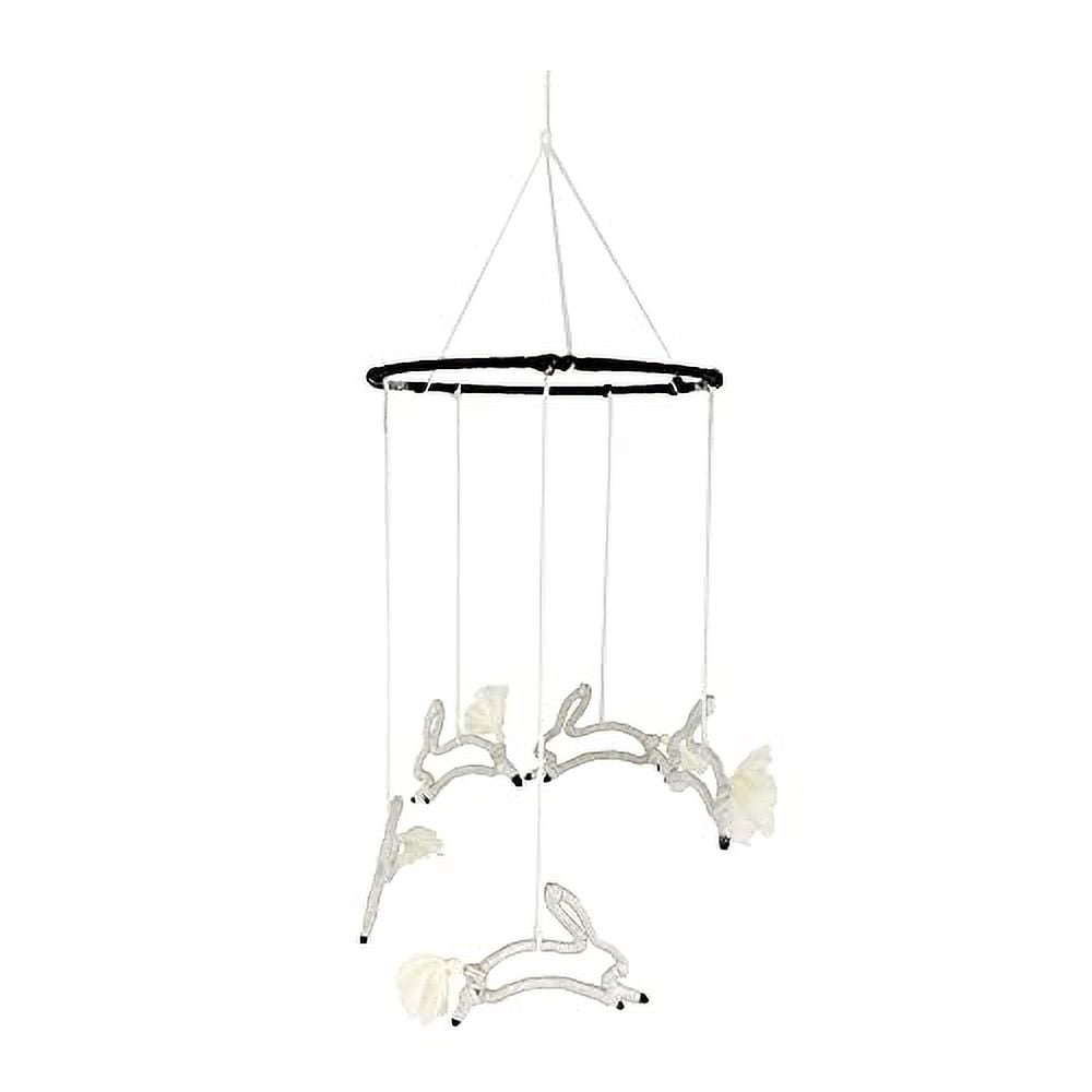 Bunny Rabbit Nursery Mobile for Baby's Room Decoration, Black and White Décor