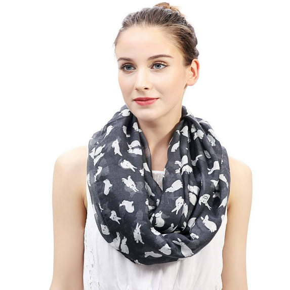 Bunny Rabbit Print Infinity Scarf