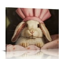 thumbnail image 1 of Bunny Rabbit Resting in Bed Pink, Canvas Wall Art, 1 of 5