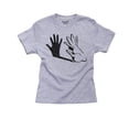 thumbnail image 1 of Bunny Rabbit Shadow Puppet - Fun Hand Shadow Boy's Cotton Youth Grey T-Shirt, 1 of 2