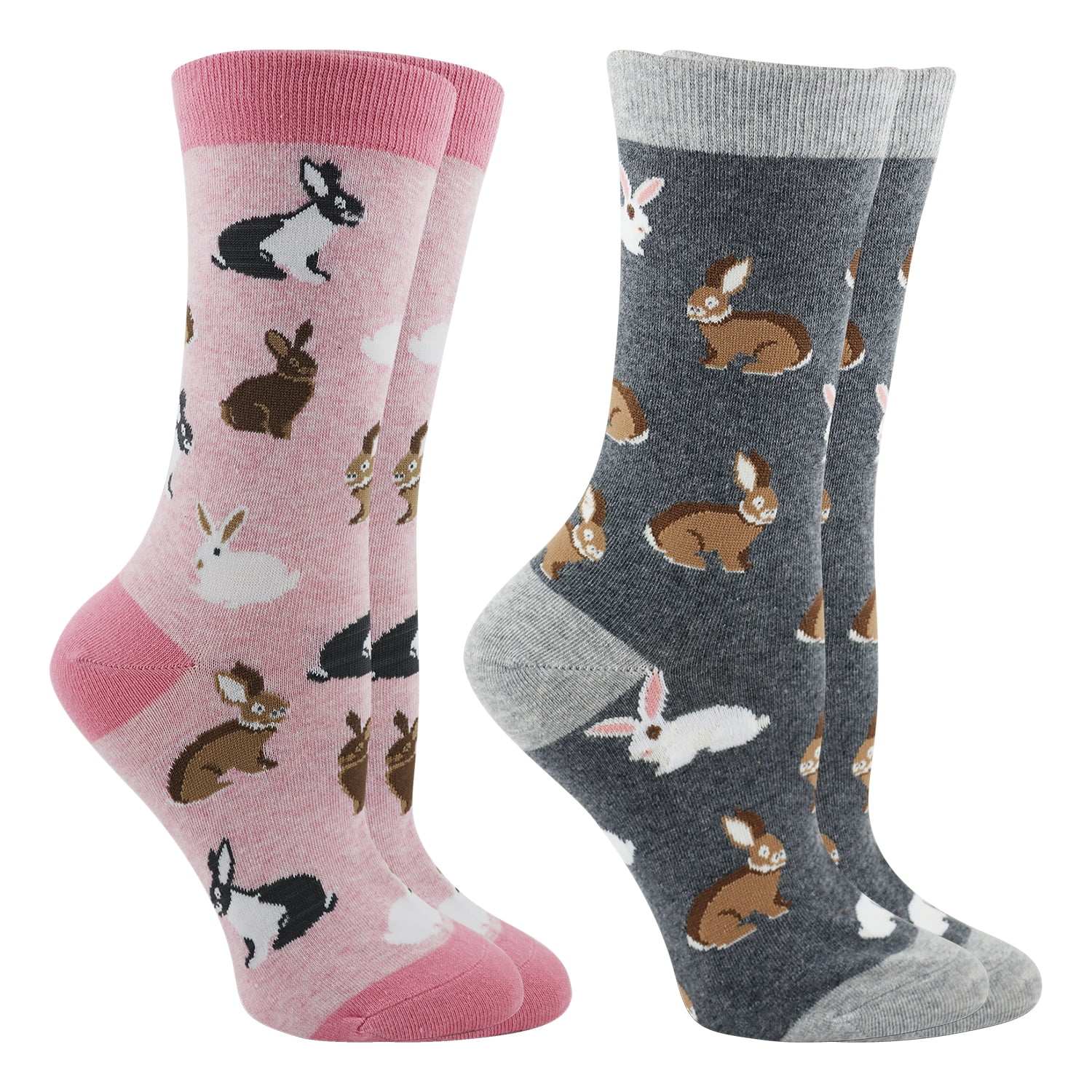 Bunny Rabbit Socks 2-Pack (Blush Heather/Charcoal Heather, Medium ...