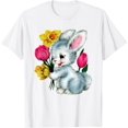 Bunny Rabbit Spring Flowers T-Shirt, Vintage T-Shirt - Walmart.com