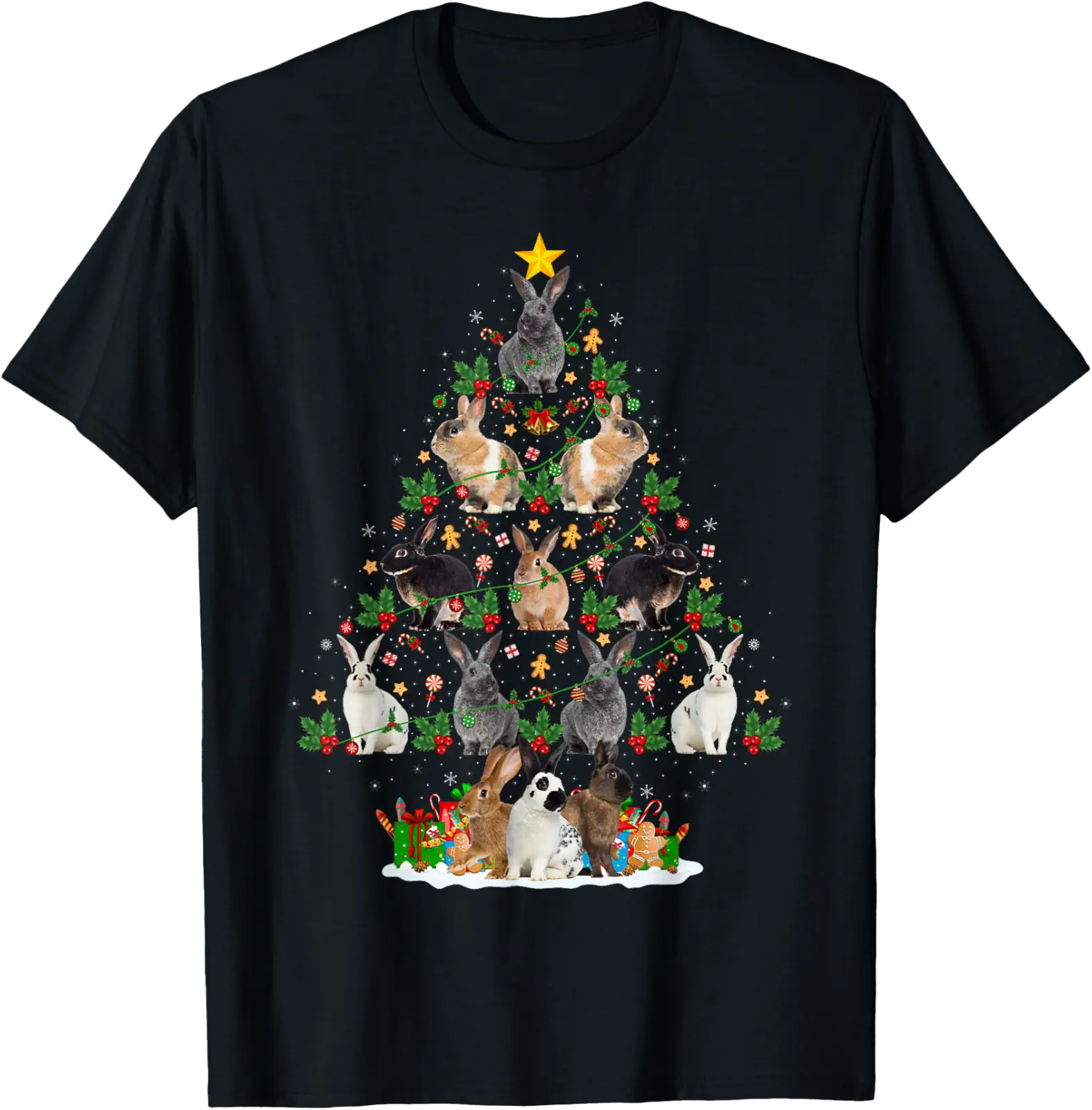 Bunny Rabbit Tree Lights Decor Pet Animals T-Shirt All Size S-5XL ...