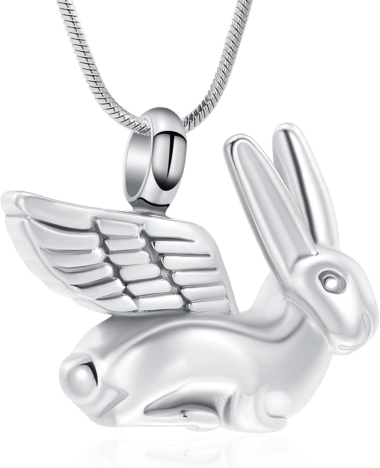 Bunny Rabbit Urn Pendant Necklace for Ashes Stainless Steel