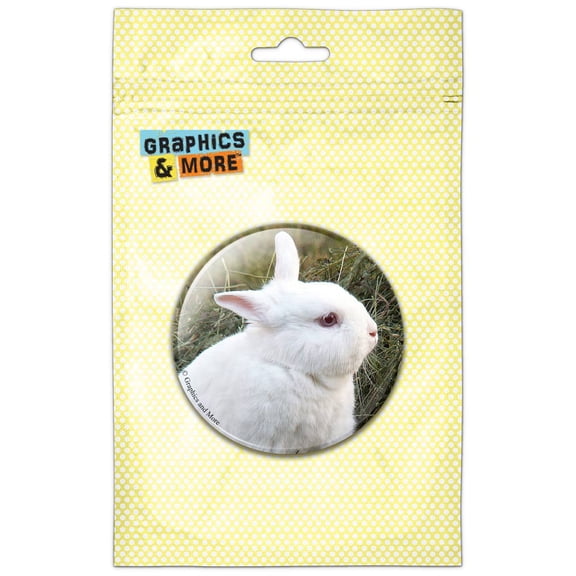 Bunny Rabbit White Easter Refrigerator Button Magnet