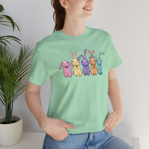 Bunny Rabbit Woman T-shirts, Easter Bunny T-shirts, Women T-shirts