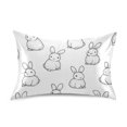 Bunny Rabbits Painting Pillowcases Soft Satin Pillow Covers Decorative ...