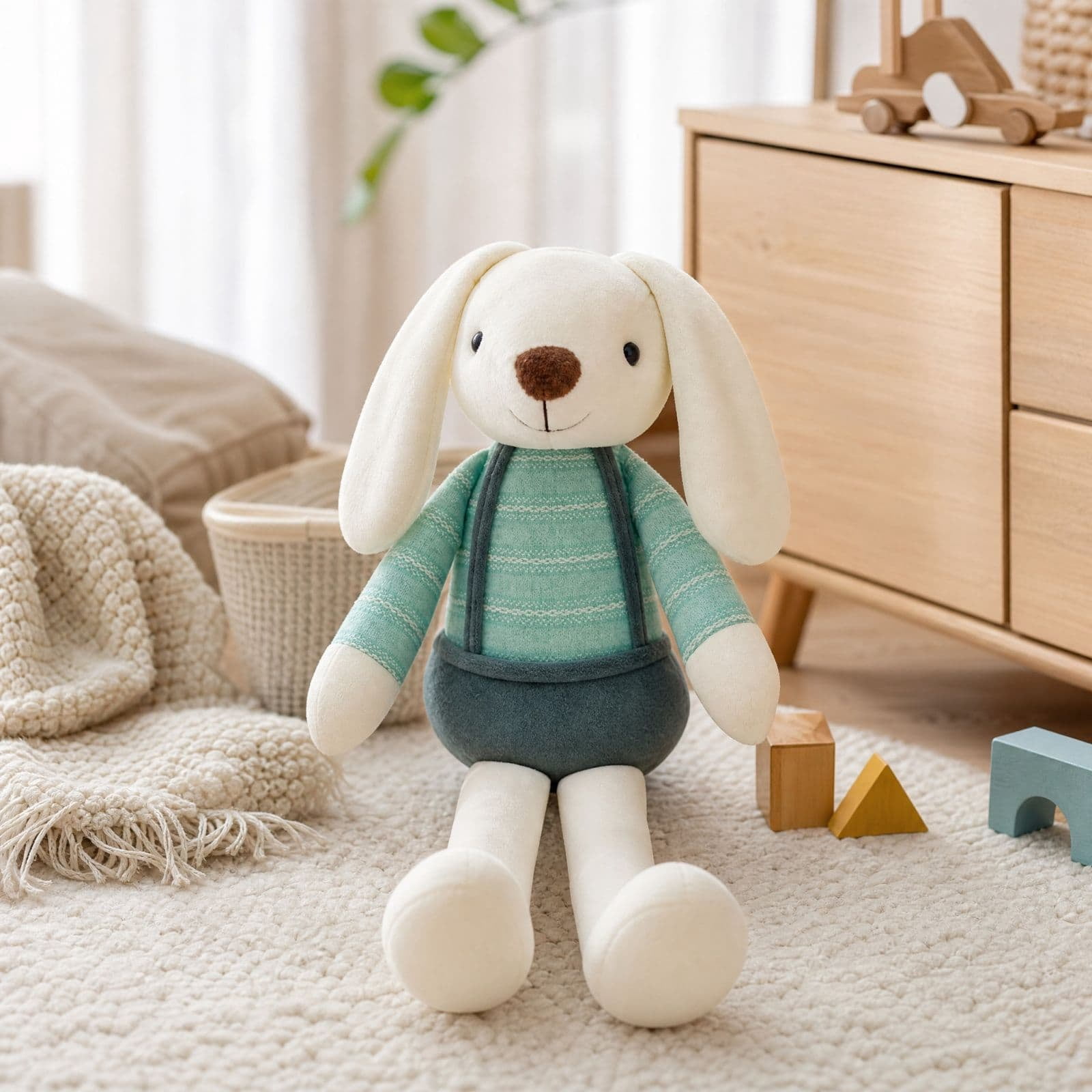 Bunny Rag Doll with Long Floppy Ears for Cuddling and Decor in ...