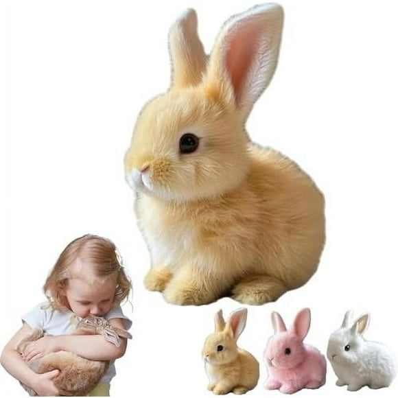 Bunny Realistic Bunny Toy, Furry Realistic Bunny Toy, Cute Realistic Bunny Toy, Realistic Bunny Toys for Kids, Interactive Bunny Realistic Bunny with Jumping Twitching and Shaking Ears