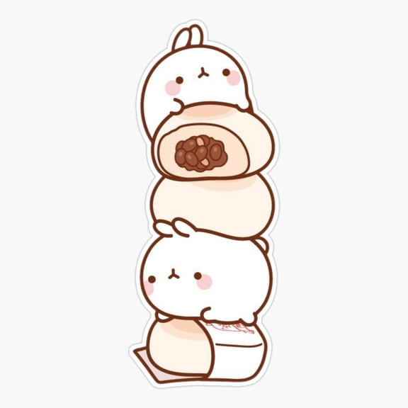 Bunny Red Bean Mochi Er, Phone Decal Water Bottle Stickers Car Decals, Funny Birthday Gift