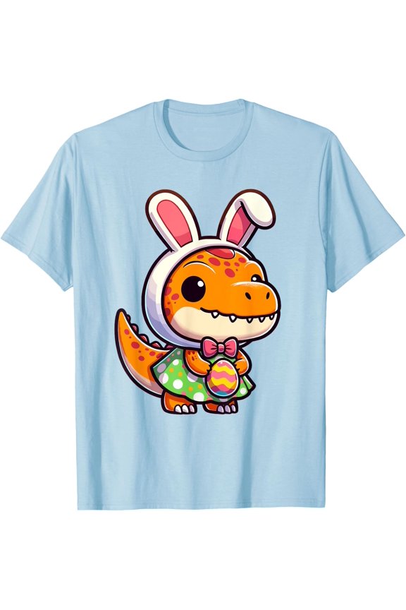 Bunny Rex Dinosaur Egg Basket Easter Spring Holiday T-Shirt, Size S-5XL