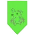 thumbnail image 1 of Bunny Rhinestone Bandana Lime Green Small, 1 of 1