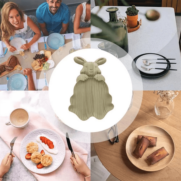 Bunny Serving Tray Bunny Shaped Snack Platters Easter Wooden Serving Plates Rustic Decorative Charcuterie Board Parties