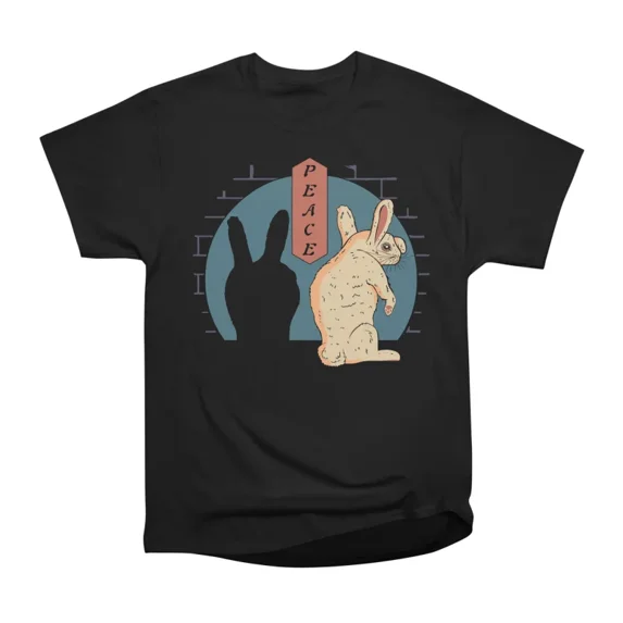 Bunny Shadow Peace Sign Flip the Fun T-Shirt Tee Gift For Him Merch For ...