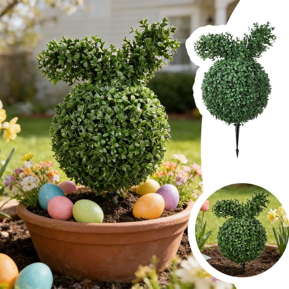 Bunny Shaped Topiary With Boxwood Rabbit Potted For Indoor And Outdoor Easter Holiday Garden Porch Home