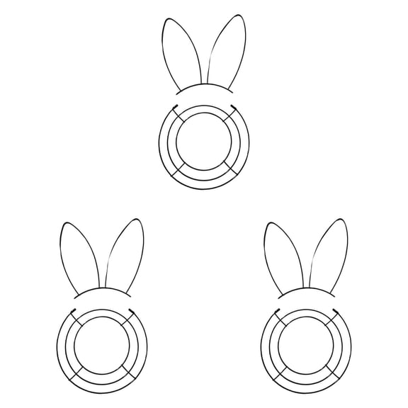 Bunny Shaped Wire Wreath Form 16.54x9.06 Inch Easter DIY Craft Frame for Rabbit Decor Project, Garden Bunny Form for Indoor Outdoor Holiday Door Porch Decor, 3PCS