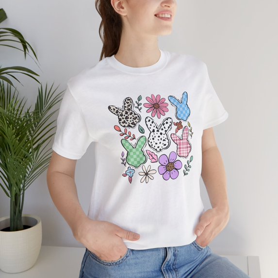 Bunny Short Sleeve Tee, Easter T-shirts, Easter Bunny Tee, Easter Gifts