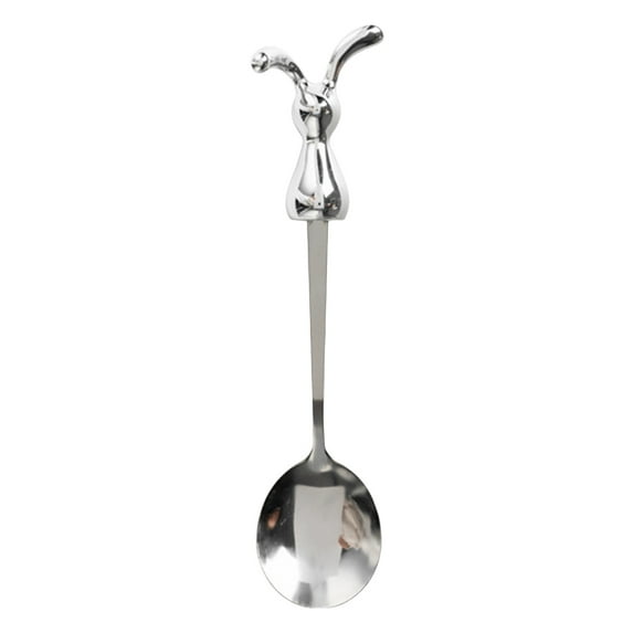 Bunny Silverware Set Stainless Steel Fork & Spoon with Rabbit Handles, Ideal for Easter Meals, Cute Travel Utensils for Babies, Quality Material