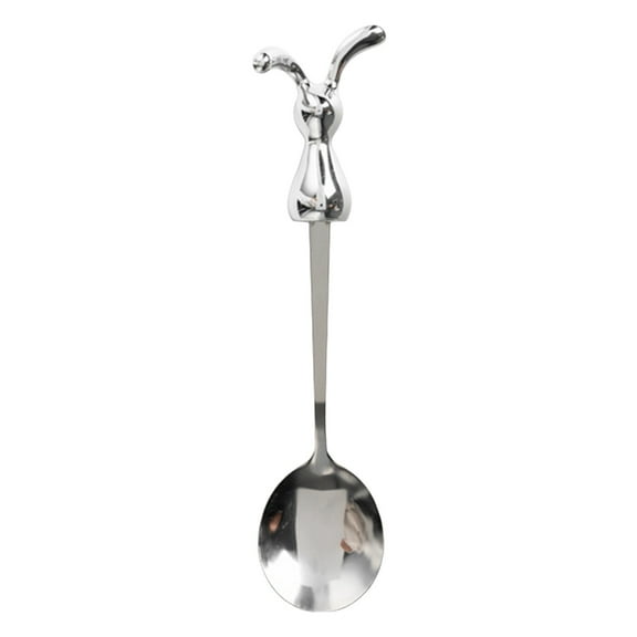 Bunny Silverware Set Stainless Steel Fork & Spoon with Rabbit Handles, Ideal for Easter Meals, Cute Travel Utensils for Babies, Quality Material