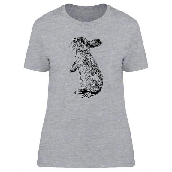 Bunny Sketch Design T-Shirt Women -Image by Shutterstock, Female Medium