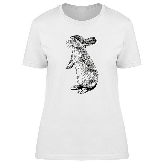 Bunny Sketch Design T-Shirt Women -Image by Shutterstock, Female x-Large
