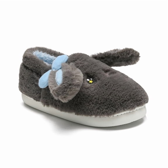 Bunny Slippers for Women and Men, Cute Bow Fuzzy Fluffy Comfy Plush Cartoon Woman Preppy Funny Furry Rabbit Pillow Cloud Home Bedroom House Slipper for Womens Indoor and Outdoor