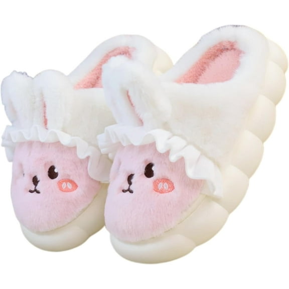 Bunny Slippers for Women Cute Cozy Animal Rabbit Slippers Fuzzy Warm Winter Cotton slipper Indoor House Slippers