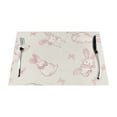 Bunny on Soft ige Background Table mat can be wiped, dinner mat set
