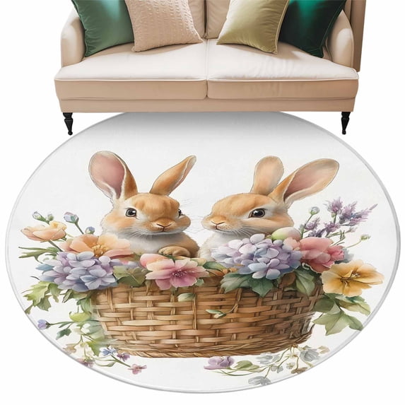 Bunny Spring Easter Large Area Rugs for Bedroom Living Room, Soft Non ...