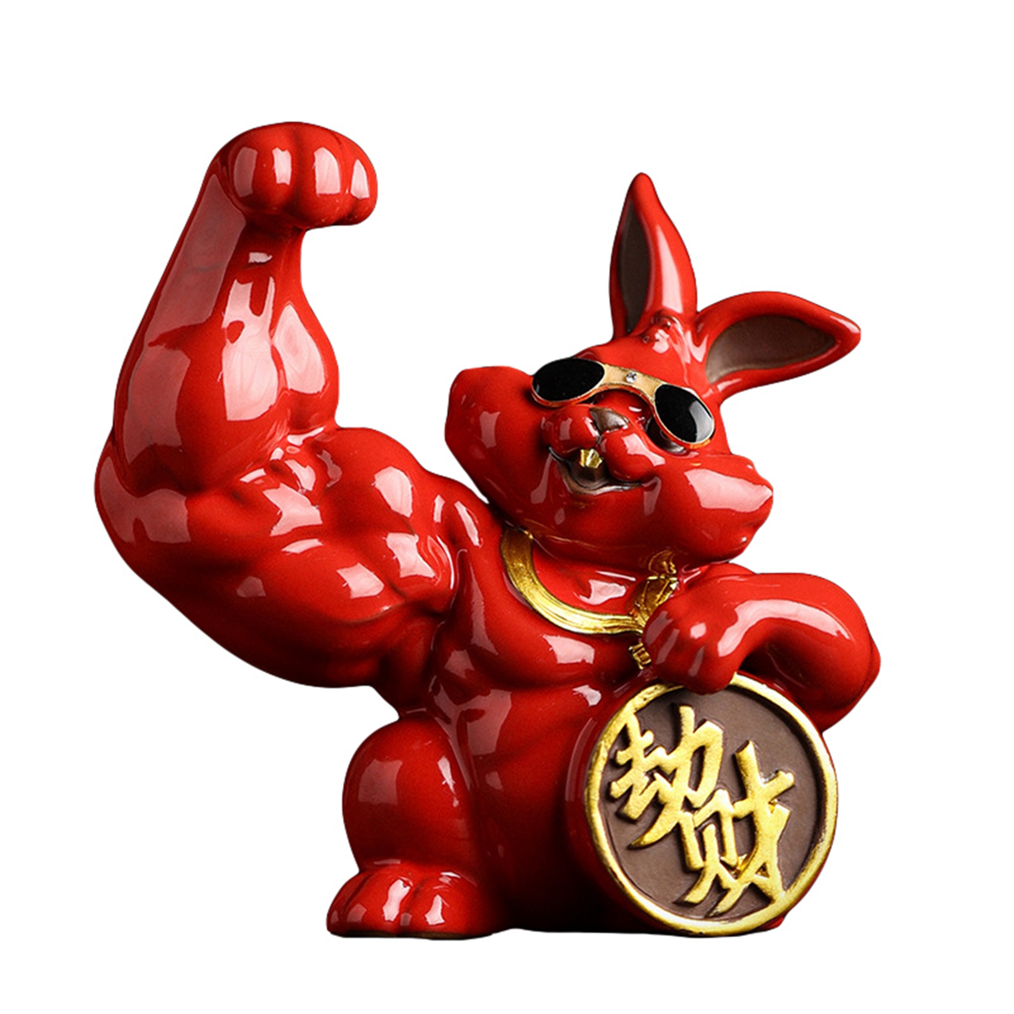Bunny Statue, Zodiac Year Rabbit Figurine 2023 Chinese New Year